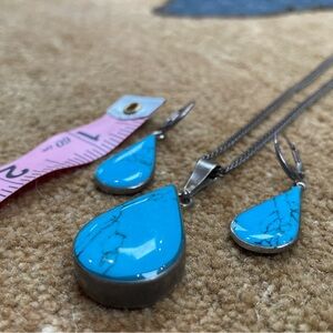 SOLD - Turquoise Earrings and Necklace set